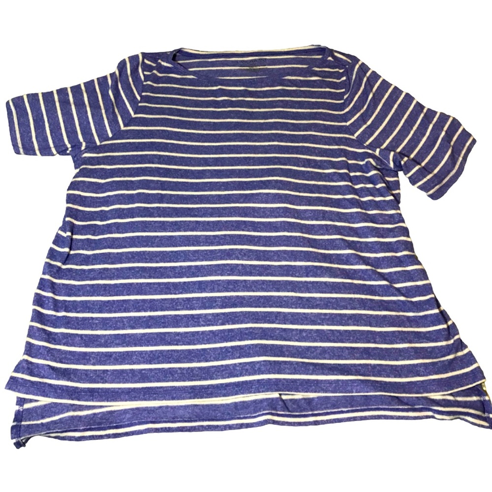 Lane Bryant striped nautical top soft cozy longline